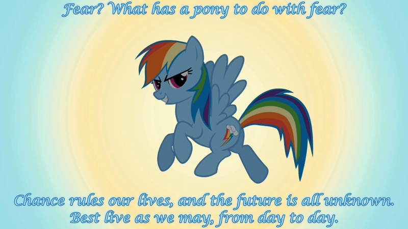 Size: 1280x720 | Tagged: editor needed, source needed, safe, author:sophocles, edit, edited screencap, ponibooru import, screencap, rainbow dash, pegasus, pony, caption, female, fillysophy, image macro, mare, oedipus rex, solo, text, wallpaper