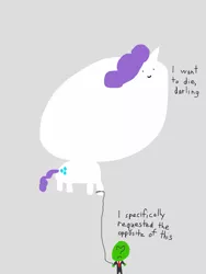 Size: 1536x2048 | Tagged: safe, artist:2merr, rarity, oc, oc:anon, human, pony, unicorn, /mlp/, 4chan, :), angry, balloon, big head, darling, dialogue, drawn on phone, drawthread, duo, faic, female, floating, frown, giant head, gray background, i want to die, male, mare, simple background, smiley face, smiling, stylistic suck, woll smoth