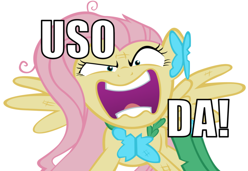 Size: 1515x1046 | Tagged: artist needed, source needed, safe, ponibooru import, fluttershy, pegasus, pony, the best night ever, angry, caption, flutterrage, higurashi no naku koro ni, image macro, looking at you, open mouth, simple background, spread wings, text, transparent background, when they cry, wings