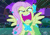 Size: 515x358 | Tagged: safe, ponibooru import, screencap, fluttershy, pegasus, pony, the best night ever, angry, animated, clothes, dress, female, flutterrage, gala dress, gif, hub logo, mare, open mouth, outdoors, solo, yelling