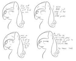 Size: 1745x1419 | Tagged: artist:braeburned, comic, safe, sapphire joy, sketch, spoiler:s03, the crystal empire