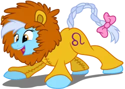 Size: 5000x3566 | Tagged: artist:braeburned, artist:kooner-cz, big cat, clothes, costume, cute, horoscope, leo, lion, ponyscopes, safe, simple background, solo, transparent background, vector, zodiac