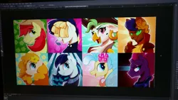 Size: 2048x1152 | Tagged: safe, artist:braeburned, bright mac, capper dapperpaws, captain celaeno, coloratura, fizzlepop berrytwist, pear butter, princess skystar, songbird serenade, tempest shadow, abyssinian, anthro, pony, seapony (g4), my little pony: the movie, the perfect pear, anthro with ponies, brightbutter, explicit source, female, male, meta, shipping, sia (singer), straight, twitter, wip