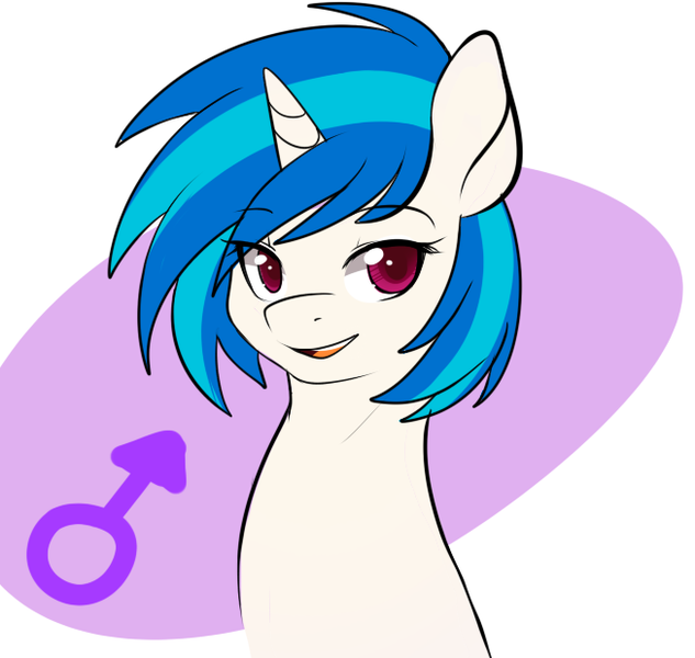 Size: 653x619 | Tagged: safe, artist:senseidezzy, deleted from derpibooru, derpibooru import, vinyl scratch, male, rule 63, solo, stallion