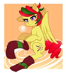 Size: 1731x1929 | Tagged: safe, artist:senseidezzy, deleted from derpibooru, derpibooru import, oc, oc:attraction, unofficial characters only, pegasus, pony, clothes, femboy, male, scrunchy face, socks, solo