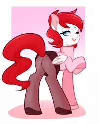 Size: 1167x1458 | Tagged: suggestive, artist:senseidezzy, deleted from derpibooru, derpibooru import, oc, oc:air raid, unofficial characters only, pegasus, pony, fallout equestria, fallout equestria: outlaw, butt, clothes, crossdressing, fanfic art, male, pantyhose, plot, skirt, solo, solo male, trap, upskirt