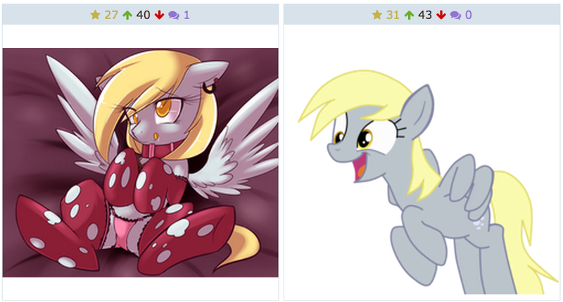 Size: 894x479 | Tagged: suggestive, artist:red-flareon, artist:senseidezzy, deleted from derpibooru, derpibooru import, derpy hooves, pegasus, pony, derpibooru, slice of life (episode), exploitable meme, female, juxtaposition, juxtaposition win, mare, meme, meta, narcissism, shipping, simple background, vector, white background