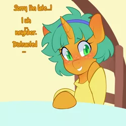 Size: 1280x1280 | Tagged: safe, artist:senseidezzy, deleted from derpibooru, derpibooru import, snails, pony, aero replies, alternate hairstyle, blushing, clothes, comic, crossdressing, cute, dialogue, diasnails, glitter shell, happy, headband, hoodie, makeup, male, shellbetes, trap