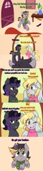 Size: 1280x5120 | Tagged: safe, artist:senseidezzy, deleted from derpibooru, derpibooru import, derpy hooves, oc, oc:aero, oc:warden, pegasus, pony, unicorn, aero replies, clothes, colt, comic, crying, father, father and child, father and son, female, husband and wife, indoors, looking up, male, mother, mother and child, mother and son, offspring, parent:derpy hooves, parent:oc:warden, parents:canon x oc, parents:warderp, sad, scarf, son, stallion, sweater, teary eyes