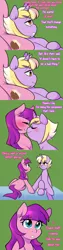 Size: 1280x5120 | Tagged: safe, artist:senseidezzy, deleted from derpibooru, derpibooru import, dinky hooves, lily longsocks, earth pony, pony, unicorn, aero replies, bed, blushing, comic, concerned, cute, dinkily, female, green, kissing, lesbian, lying down, male, nuzzling, sad, shipping, straight, trans boy, transgender