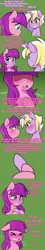 Size: 1280x7168 | Tagged: safe, artist:senseidezzy, deleted from derpibooru, derpibooru import, dinky hooves, lily longsocks, earth pony, pony, unicorn, aero replies, anxiety, anxious, blushing, comic, coming out, crying, dinkily, female, green background, holding hooves, hoof hold, lesbian, looking at each other, male, mare, sad, shipping, simple background, straight, trans boy, transgender, tumblr