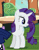 Size: 205x265 | Tagged: animated, disgusted, frown, gif, just for sidekicks, offscreen character, raised leg, rarity, safe, screencap, train, twilight sparkle
