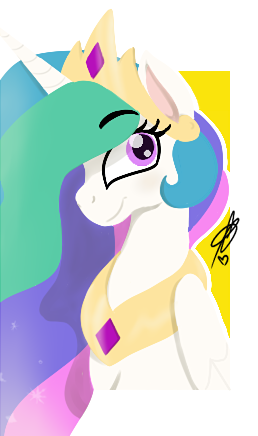 Size: 258x436 | Tagged: safe, alternate version, artist:gio-drawnstuff, princess celestia, alicorn, pony, bust, eyelashes, female, jewelry, mare, peytral, signature, smiling, solo, tiara