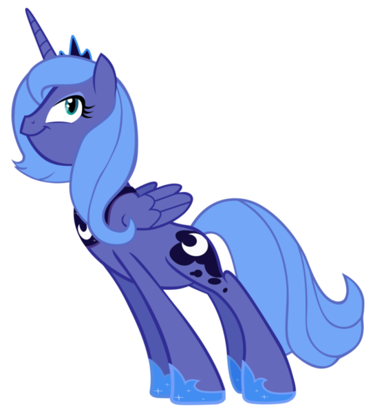 Size: 600x660 | Tagged: safe, artist:mihaaaa, ponibooru import, princess luna, alicorn, pony, female, mare, s1 luna, simple background, smiling, transparent background