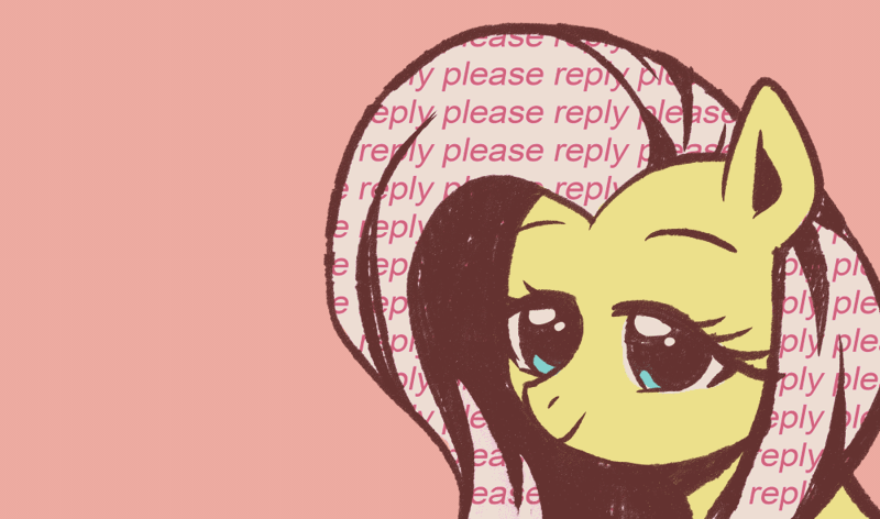 Size: 1000x590 | Tagged: safe, artist:anonymous, fluttershy, pegasus, pony, 4chan, animated, drawthread, gif, lidded eyes, simple background, smiling, solo, text