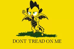 Size: 1200x800 | Tagged: 4chan, don't tread on me, dragon, flag, gadsden flag, /mlp/, pixelcanvas, safe, simple background, spike, winged spike