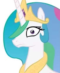 Size: 729x893 | Tagged: safe, artist:takua770, ponibooru import, princess celestia, alicorn, pony, bust, ethereal mane, female, frown, looking at you, mare, simple background, solo, transparent background, vector