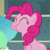 Size: 150x150 | Tagged: safe, ponibooru import, screencap, pinkie pie, princess celestia, earth pony, pony, a bird in the hoof, animated, eating, female, gif, happy, mare, nom, offscreen character, picture for breezies