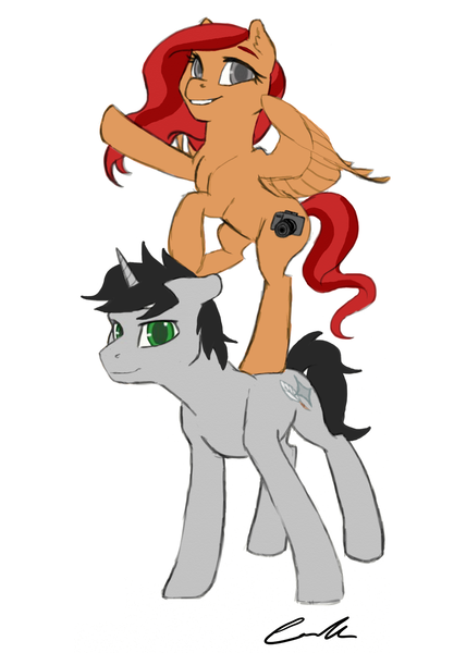 Size: 1200x1728 | Tagged: artist:huckleberrypony, fanfic:friendship is optimal, female, male, oc, oc:gingersnap, oc:silver star, safe, shipping, straight, unofficial characters only