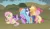 Size: 829x481 | Tagged: safe, ponibooru import, screencap, applejack, fluttershy, pinkie pie, rainbow dash, rarity, twilight sparkle, earth pony, pegasus, pony, unicorn, female, females only, mane six, mare, mare train, not what it looks like, out of context, unicorn twilight