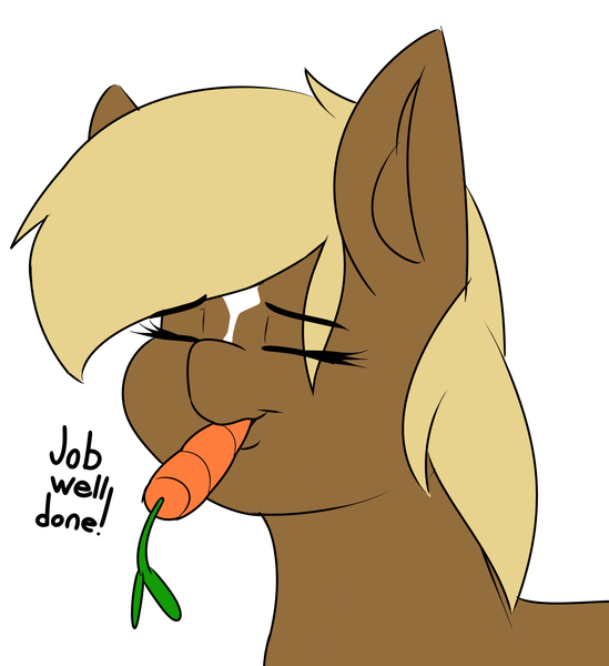 Size: 1310x1432 | Tagged: safe, ponified, ponified:verity, earth pony, pony, art pack:marenheit 451 post-pack, carrot, eating, female, filly, food, image, png, simple background, solo, verity, well done, white background