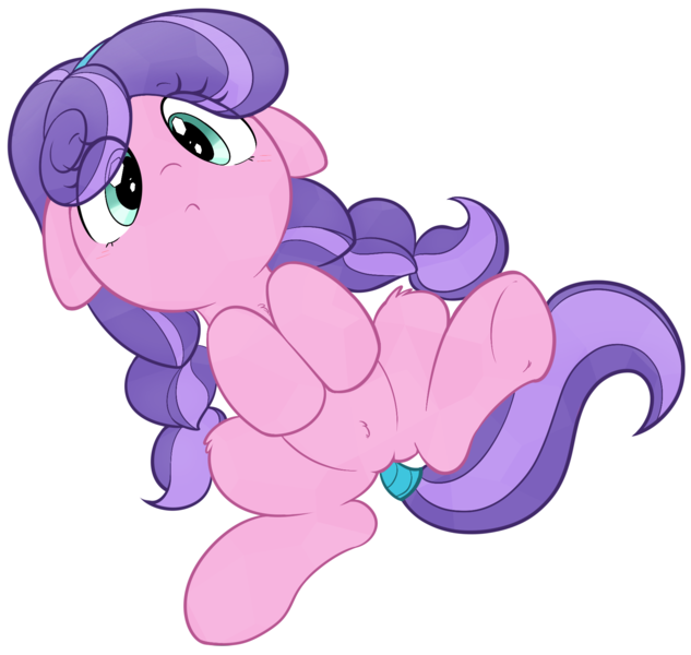 Size: 1782x1689 | Tagged: safe, artist:pestil, artist:shinodage, cloudy spinel, crystal pony, pony, featureless crotch, female, filly, simple background, transparent background