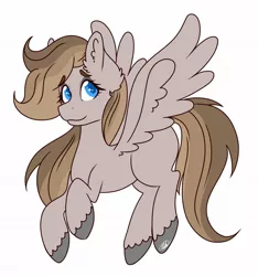 Size: 1078x1152 | Tagged: safe, artist:nate-doodles, oc, oc:ruby, unofficial characters only, pegasus, pony, female, flying, freckles, hooves, mare, simple background, solo, spread wings, unshorn fetlocks, white background, wings