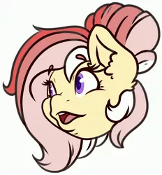 Size: 3352x3616 | Tagged: safe, artist:nate-doodles, oc, oc:red rose, unofficial characters only, earth pony, pony, bust, female, head, mare, open mouth, portrait, simple background, solo, twitch, white background