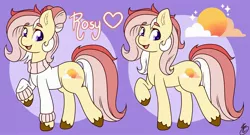 Size: 3700x2000 | Tagged: safe, artist:nate-doodles, oc, oc:red rose, unofficial characters only, earth pony, pony, clothes, ear fluff, ears, female, hooves, mare, open mouth, reference sheet, solo, sweater, turtleneck