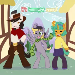 Size: 811x811 | Tagged: artist needed, source needed, safe, snails, oc, oc:aero, pegasus, pony, clothes, colt, crossover, cute, glitter shell, jesse mccree, male, overwatch, parent:derpy hooves, smiling