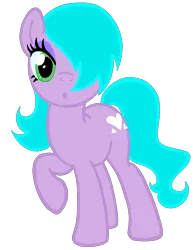 Size: 1539x1994 | Tagged: safe, artist:telasra, derpibooru import, oc, earth pony, pony, unicorn, earth pony oc, female, hair over one eye, image, mare, png, raised hoof, simple background, smiling, solo, transparent background
