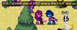 Size: 514x200 | Tagged: safe, artist:epicfrezzi, derpibooru import, ponified, earth pony, pony, pony town, deltarune, god fucking damnit kris where the fuck are we, image, kris (deltarune), meme, parody, pine tree, pixel art, png, susie (deltarune), tree, video game