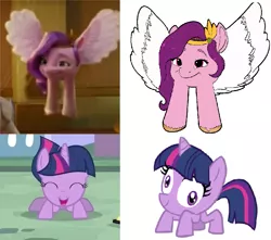 Size: 941x831 | Tagged: safe, artist:almond evergrow, derpibooru import, screencap, pipp petals, twilight sparkle, pegasus, unicorn, a canterlot wedding, my little pony: a new generation, spoiler:my little pony: a new generation, g4, g5, great moments in animation, image, not salmon, out of context, png, twicrab, wat