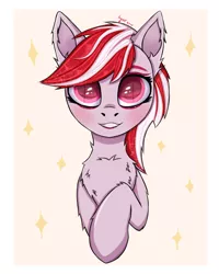 Size: 2700x3375 | Tagged: safe, artist:ingolf arts, derpibooru import, sugar moonlight, earth pony, pony, my little pony: a new generation, background pony, big eyes, blushing, bust, chest fluff, cute, female, fluffy, g5, glitter, grin, high res, image, looking at you, mare, png, simple background, smiling, smiling at you, solo, sparkles