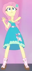 Size: 310x686 | Tagged: safe, derpibooru import, screencap, fluttershy, equestria girls, equestria girls series, stressed in show, cropped, image, png, solo