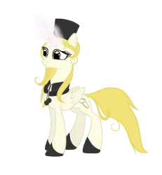 Size: 6000x6500 | Tagged: safe, artist:darthlena, derpibooru import, ponified, alicorn, pony, female, galaxy express 999, glow, glowing horn, hat, horn, image, maetel, png, simple background, solo, transparent background