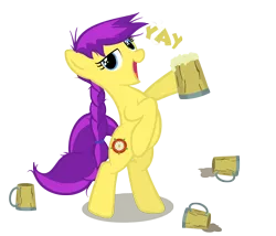 Size: 2364x2022 | Tagged: safe, artist:darthlena, derpibooru import, oc, oc:maria rose, unofficial characters only, earth pony, pony, alcohol, bipedal, drunk, female, hat, image, png, sailor hat, simple background, solo, transparent background