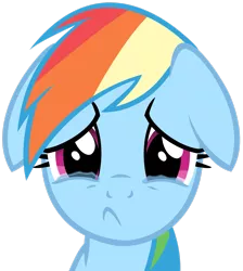 Size: 2317x2589 | Tagged: safe, artist:iamthegreatlyra, derpibooru import, rainbow dash, pony, the super speedy cider squeezy 6000, crying, female, floppy ears, image, png, sad, simple background, solo, transparent background, vector