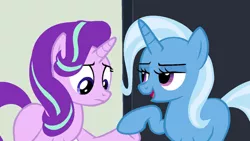 Size: 1024x576 | Tagged: safe, artist:twidashfan1234, derpibooru import, starlight glimmer, trixie, female, image, jpeg, lesbian, shipping, startrix