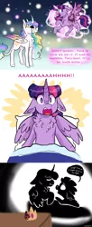 Size: 2048x4999 | Tagged: semi-grimdark, artist:moccabliss, derpibooru import, spike, twilight sparkle, twilight sparkle (alicorn), alicorn, pony, blood, image, nightmare, png, princess celestia's special princess making dimension, zalgo