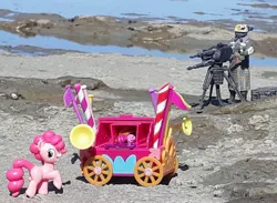 Size: 3269x2389 | Tagged: safe, artist:dingopatagonico, derpibooru import, pinkie pie, pony, gun, image, irl, jpeg, machine gun, photo, toy, weapon, welcome wagon