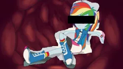 Size: 1920x1080 | Tagged: safe, derpibooru import, rainbow dash, equestria girls, endosoma, image, inside stomach, jpeg, non-fatal vore, preydash, sleeping, stomach noise, vore