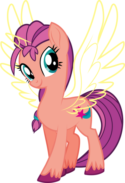 Size: 1535x2243 | Tagged: safe, anonymous artist, derpibooru import, sunny starscout, alicorn, earth pony, pony, my little pony: a new generation, .svg available, artificial wings, augmented, cardboard twilight, derpibooru exclusive, eyelashes, female, g5, horn, image, magic, magic wings, mare, mlp fim's eleventh anniversary, png, simple background, smiling, solo, sunnycorn, transparent background, unshorn fetlocks, vector, wings