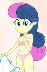 Size: 2538x3895 | Tagged: suggestive, artist:daarkenn, derpibooru import, bon bon, sweetie drops, equestria girls, bra, clothes, dress, female, image, panties, png, solo, solo female, underwear