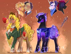 Size: 1700x1300 | Tagged: safe, artist:bunnari, derpibooru import, applejack, filthy rich, pharynx, rarity, oc, hybrid, pony, female, filthyjack, image, infidelity, male, parent:applejack, parent:filthy rich, parent:filthyjack, parent:pharynx, parent:rarity, png, shipping, straight