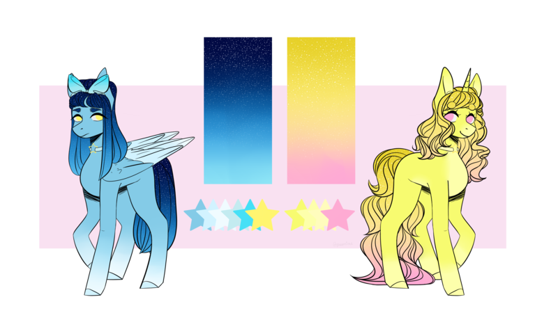 Size: 2868x1650 | Tagged: safe, artist:yuumirou, derpibooru import, oc, unofficial characters only, pegasus, pony, unicorn, female, image, mare, png