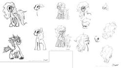 Size: 5144x2877 | Tagged: safe, artist:skutchi, oc, oc:mylove, unofficial characters only, earth pony, pony, unicorn, black and white, female, grayscale, image, makelovepony, male, mare, monochrome, png, simple background, sketch, stallion, transparent background