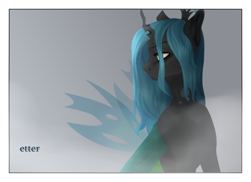 Size: 1324x960 | Tagged: safe, artist:etter, derpibooru import, queen chrysalis, changeling, changeling queen, female, image, png, solo