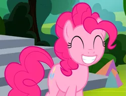 Size: 769x588 | Tagged: safe, derpibooru import, screencap, pinkie pie, earth pony, pony, horse play, season 8, spoiler:s08, ^^, cropped, cute, diapinkes, eyes closed, female, grin, image, mare, pinkie smile, png, smiling, solo