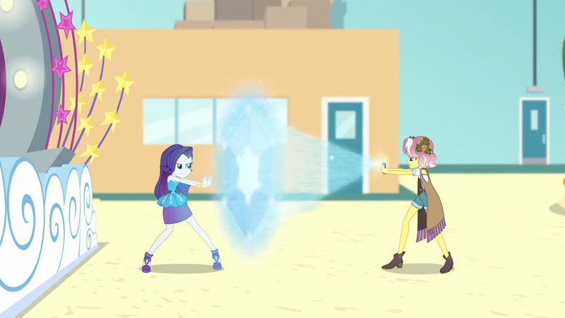 Size: 3410x1920 | Tagged: safe, derpibooru import, screencap, rarity, vignette valencia, equestria girls, equestria girls series, rollercoaster of friendship, bracelet, clothes, female, geode of shielding, high heels, high res, image, jewelry, jpeg, magical geodes, mobile phone, phone, rarity peplum dress, shoes, smartphone